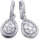 گوشواره طلا و جواهر با نگین الماس تراش برلیان، پرنس و باگت مدل: ebf2138