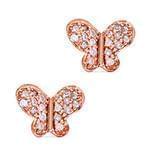 گوشواره طلا و جواهر با نگین الماس تراش برلیان طرح پروانه مدل: ebf2143