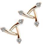 گوشواره طلا و جواهر با نگین الماس تراش برلیان مدل: ebf2146