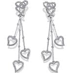 گوشواره طلا و جواهر با نگین الماس تراش برلیان طرح قلب مدل: ebf2150