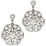 گوشواره طلا و جواهر با نگین الماس تراش برلیان طرح گل مدل: ebf2155