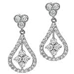 گوشواره طلا و جواهر با نگین الماس تراش برلیان مدل: ebf2156