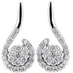 گوشواره طلا و جواهر با نگین الماس تراش برلیان طرح فلاور مدل: ebf2157