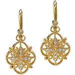 گوشواره طلا و جواهر با نگین الماس تراش برلیان مدل: ebf2158