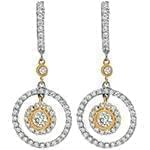 گوشواره طلا و جواهر با نگین الماس تراش برلیان مدل: ebf2160