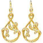 گوشواره طلا و جواهر با نگین الماس تراش برلیان مدل: ebf2162