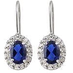 گوشواره طلا و جواهر با نگین یاقوت کبود و الماس تراش برلیان مدل: edf1331