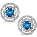 گوشواره طلا و جواهر با نگین توپاز و الماس تراش برلیان مدل: edf1335