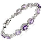 مدل دستبند طلا و جواهر با نگین آمتیس و الماس تراش برلیان مدل: bdf1223