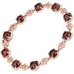 مدل دستبند طلا زنانه با نگین گارنت و الماس تراش برلیان مدل: bdf1225