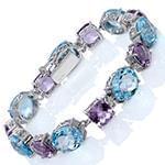 مدل دستبند زنانه طلا با نگین توپاز و آمتیس مدل: bdf1227