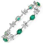 مدل دستبند طلا زنانه با نگین زمرد و الماس تراش مارکیز مدل: bdf1229