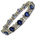 مدل دستبند طلا زنانه با نگین یاقوت کبود و الماس تراش برلیان مدل: bdf1230