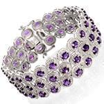 مدل دستبند طلا زنانه با نگین آمتیس و الماس تراش برلیان مدل: bdf1232