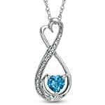 آویز طلا و جواهر با نگین توپاز و الماس تراش برلیان طرح قلب مدل: npdf13051