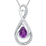 آویز طلا و جواهر با نگین آمتیس و الماس تراش برلیان مدل: npdf13052