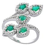  مدل انگشتر طلای زنانه با نگین زمرد و الماس تراش برلیان: مدل rgf1496