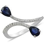 مدل انگشتر طلای زنانه با نگین یاقوت کبود و الماس تراش برلیان: مدل rgf1498