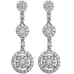 گوشواره طلا و جواهر با نگین الماس تراش برلیان مدل: ebf2165