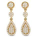 گوشواره طلا و جواهر با نگین الماس تراش برلیان مدل: ebf2166