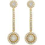 گوشواره طلا و جواهر با نگین الماس تراش برلیان مدل: ebf2171