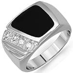 انگشتر طلا و جواهر با نگین انیکس و الماس تراش برلیان : مدل rgm1488