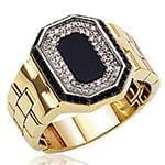 انگشتر رولکسی جواهر با نگین انیکس و الماس تراش برلیان پایه رولکسی: مدل rgm1494