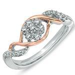 مدل حلقه ازدواج فلاور (flower) جواهر با نگین الماس تراش برلیان مدل : eng2197