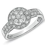 حلقه فلاور (flower) جواهر با نگین الماس تراش برلیان مدل : eng2203