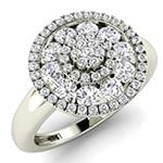 حلقه فلاور (flower) جواهر با نگین الماس تراش برلیان مدل : eng2204