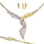 سرویس طلای عروس با نگین الماس تراش برلیان مدل: bset2194