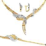 سرویس طلای عروس با نگین الماس تراش برلیان مدل: bset2195