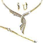 سرویس طلای عروس با نگین الماس تراش برلیان مدل: bset2196