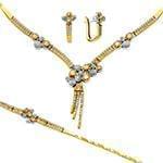 سرویس طلای عروس با نگین الماس تراش برلیان مدل: bset2197