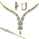 سرویس طلای عروس با نگین الماس تراش برلیان مدل: bset2198