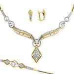 سرویس طلای عروس با نگین الماس تراش برلیان مدل: bset2199