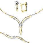 سرویس طلای عروس با نگین الماس تراش برلیان مدل: bset2200