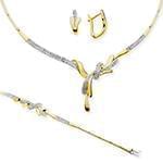 سرویس عروس طلا و جواهر با نگین الماس تراش برلیان مدل: bset2203