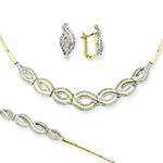 سرویس عروس طلا و جواهر با نگین الماس تراش برلیان مدل: bset2205