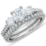 حلقه و پشت حلقه با نگین الماس تراش برلیان تخمه و برلیان دیواره مدل: RDF1100