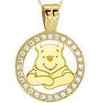 آویز کودکانه طلا و جواهر با نگین الماس تراش برلیان مدل: pgb2070