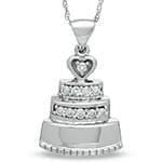 آویز کودکانه طلا و جواهر با نگین الماس تراش برلیان طرح کیک مدل: pgb2074