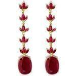 گوشواره طلا و جواهر با نگین یاقوت قرمز و الماس تراش برلیان مدل: edf1367