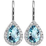 گوشواره طلا و جواهر با نگین توپاز و الماس تراش برلیان مدل: edf1369