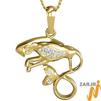 آویز ماه دی طلا و جواهر با نگین الماس تراش برلیان مدل: zpdf1015