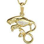 آویز ماه دی طلا و جواهر با نگین الماس تراش برلیان مدل: zpdf1015