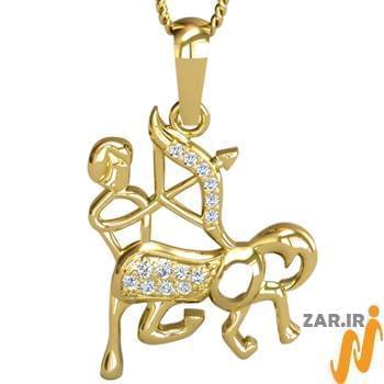 آویز ماه آذر طلا و جواهر با نگین الماس تراش برلیان مدل: zpdf1016