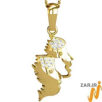 آویز ماه خرداد طلا و جواهر با نگین الماس تراش برلیان مدل: zpdf1022