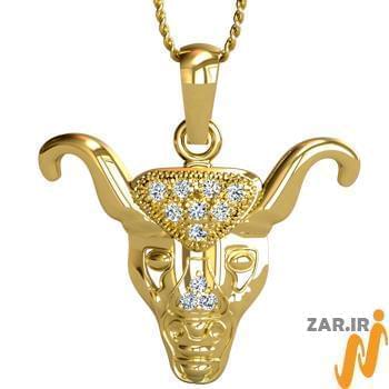 آویز ماه اردیبهشت طلا و جواهر با نگین الماس تراش برلیان مدل: zpdf1023