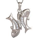 آویز ماه اسفند طلا سفید و جواهر با نگین الماس تراش برلیان مدل: zpdf1025 